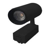 Luminária Preta Trilho Spot Led 10W 3500K Branco Quente