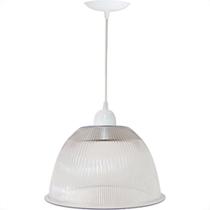 Luminaria Prismatica Bezelux 12'' Com Pendente Branco E27 Bz12Br Luminaria Prismatica Bezelux 12'' Com Pendente Branco E27 Bz12Br