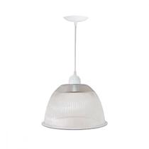Luminaria Prismatica Bezelux 12'' Com Pendente Branco E27 Bz12Br Luminaria Prismatica Bezelux 12'' Com Pendente Branco E27 Bz12Br