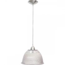 Luminaria Prismatica Bezelux 12'' Com Pendente Escovado E27 Bz12Ec
