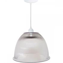 Luminaria Prismatica Bezelux 16'' Com Pendente Branco E27 Bzf16Br Luminaria Prismatica Bezelux 16'' Com Pendente Branco E27 Bzf16Br