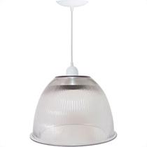 Luminaria Prismatica Bezelux 16'' Com Pendente Branco E27 Bzf16Br Luminaria Prismatica Bezelux 16'' Com Pendente Branco E27 Bzf16Br