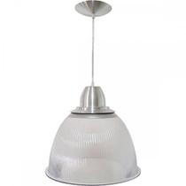 Luminaria Prismatica Bezelux 16'' Com Pendente Escovado Reforcado E27 Bzsf16Ec2 Luminaria Prismatica Bezelux 16'' Com Pendente Escovado Reforcado E27 Bzsf16Ec2