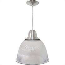 Luminaria Prismatica Bezelux 16'' Com Pendente Escovado Reforcado E27 Bzsf16Ec2 Luminaria Prismatica Bezelux 16'' Com Pendente Escovado Reforcado E27 Bzsf16Ec2