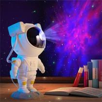 Luminária Projetor Astronauta Robô Luzes Galáxia Nebulosa Cor da estrutura Branco 110V/220V