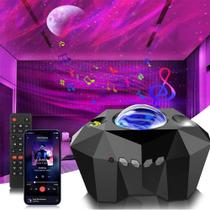 Luminaria Projetor Bluetooth Estrela Aurora Boreal Nebulosa Estrela Controle Ws8808 Preto 110V/220V