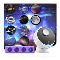 Luminária Projetor Galáxia Estrelas Cadente Lua Com Bluetooth Musica Recarregável Portátil 4k E20