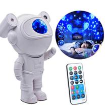 Luminaria Projetor Infantil Astronauta Abajur Led Giratoria