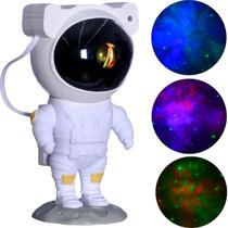 Luminaria Projetor Infantil Astronauta Luzes Estrela Galáxia