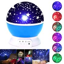Luminária Projetor LED Lua Céu Estrelado RGB 3000K Azul Pilha USB Luminária Projetor LED Lua Céu Estrelado RGB 3000K Azul Pilha USB