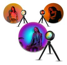 Luminária Projetor LED Sunset Rainbow Luz Pôr do Sol Red Sun para Fotos, Quarto e Ambiente Instagr Luminária Projetor LED Sunset Rainbow Luz Pôr do Sol Red Sun para Fotos, Quarto e Ambiente Instagr