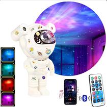 Luminária Projetor Noturno Robô Astronauta Bluetooth Som