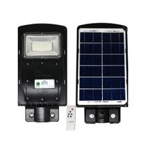 Luminária Pública 50W LED Solar Poste Sensor e Fotocelula Branco Frio IP66 Luminária Pública 50W LED Solar Poste Sensor e Fotocelula Branco Frio IP66