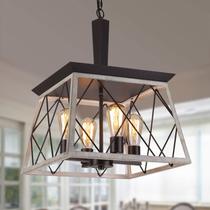 Luminária Q&S Vintage Farmhouse, 4 luzes, pendente E26