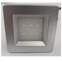 Luminária Quadrada Led Para Móveis Branco Frio -13406- Blass Componentes Aro Aluminio Fosco