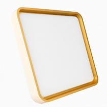 Luminária Quadrada Plafon Design Moderno Bivolt Dourado 30W