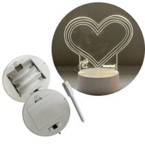 Luminária Quadro Led De Coração Com Listras - Amigold