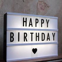 Luminária Quadro Light Box De Led A4 Preta C/ 96 Letras Números Luminária Quadro Light Box De Led A4 Preta C/ 96 Letras Números