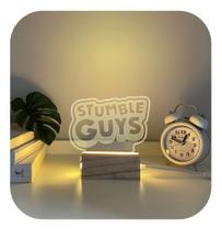 Luminária Quarto Jogo Stumble Guys 3d Led Abajur Madeira