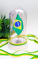Luminária Redoma / Cúpula com Bandeira do Brasil Luzes de LED Frio Luminária Redoma / Cúpula com Bandeira do Brasil Luzes de LED Frio