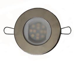 Luminária Redonda LED Inox 12/24V Branco Quente