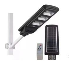 Luminária Refletor de Poste Solar Com Sensor e Controle 120w