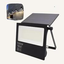 Luminaria Refletor Led Recarregavel Energia Solar Aluminio