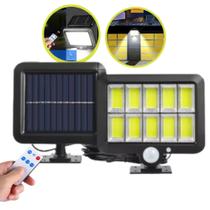 Luminária Refletor Luz Solar 120 Cob Sensor De Movimento 3 funções Com Controle Remoto LKY0043