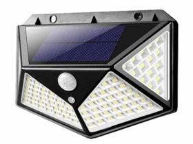 Luminária Refletor Solar Parede 100Led C/Sensor De Presença