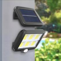Luminária Refletor Solar Parede 160 Cob Sensor Presença branco-frio 3,7v