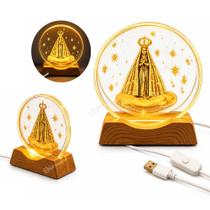 Luminária Religiosa Nossa Senhora Aparecida Vidro 3D 7,8cm - Ref: 22171C Luminária Religiosa Nossa Senhora Aparecida Vidro 3D 7,8cm - Ref: 22171C