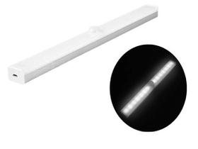 Luminaria Retangular Branco Frio com Sensor De Presença E Movimento Led Luz Noturna Inteligente Sem Fio Recarregável Usb Prata e Branca