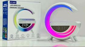 Luminária Rgb Caixa de Som Bluetooth G Speaker Carregador Indução Smart Cor Branco 110v/220v