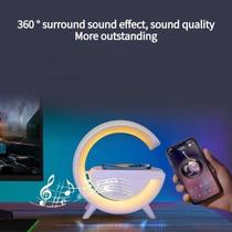 Luminária Rgb Caixa Som G Speaker Carregador Indução Relógio