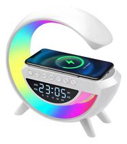 Luminária Rgb Carregador Por Indução Caixa Som E Carregador GSpeaker Design Moderno e Elegante Compativel com Iphone