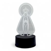 Luminária Rgb Nossa Senhora com e Terço Base Preta 19 cm Luminária Rgb Nossa Senhora com e Terço Base Preta 19 cm