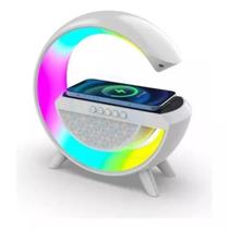 Luminária RGB Speaker G Carregador indução Bluetooth