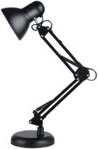 Luminaria Robo Articulada de Mesa com Base Garra Computador Home Office G PRETO