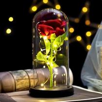 Luminária Rosa Encantada A Bela E A Fera 24x12cm Disney Cor Da Estrutura Preto Cristalizada - Livon