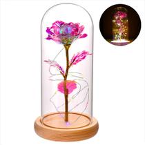 Luminária Rosa Encantada Cúpula Abajur Com LED Fio de Fada Luminária Rosa Encantada Cúpula Abajur Com LED Fio de Fada