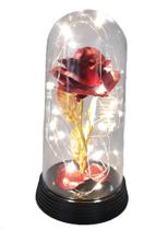 Luminária Rosa Encantada Ouro A Bela e A Fera Luzes de fada Luminária Rosa Encantada Ouro A Bela e A Fera Luzes de fada