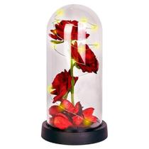 Luminária Rosas Na Cúpula Com Led Redoma Arranjo Floral - Kadê