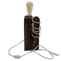 Luminária Rústica Mesa Madeira Demolição E27 Bivolt 32x15cm