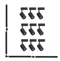 Luminária Sala Modelo L Trilho 4m + 8 Spots Led 7w Luz 3000k Luminária Sala Modelo L Trilho 4m + 8 Spots Led 7w Luz 3000k