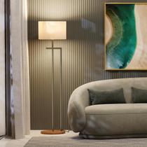 Luminária Salone Coluna Dupla em Aço Bivolt Champanhe Palha