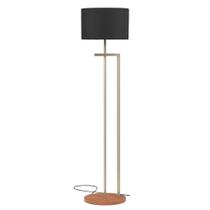 Luminária Salone Em Pedestal Base Metal Cor da cúpula Preto - Casa Detalhe