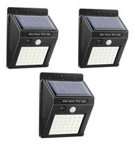 Luminária Sensor de Movimento Solar 30 LEDs - Branco Frio