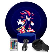 Luminária Shadow O ouriço (Sonic) - RGB + Controle