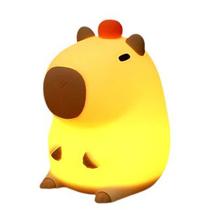 Luminária Silicone Capivara Noturna Recarregável USB Touch Sleep Night Abajur Criança