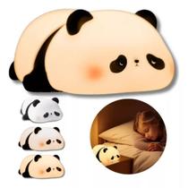 Luminária Silicone Panda Abajur Toque Luz Noturna Led Touch - Luminária infantil Panda Recarregáveis